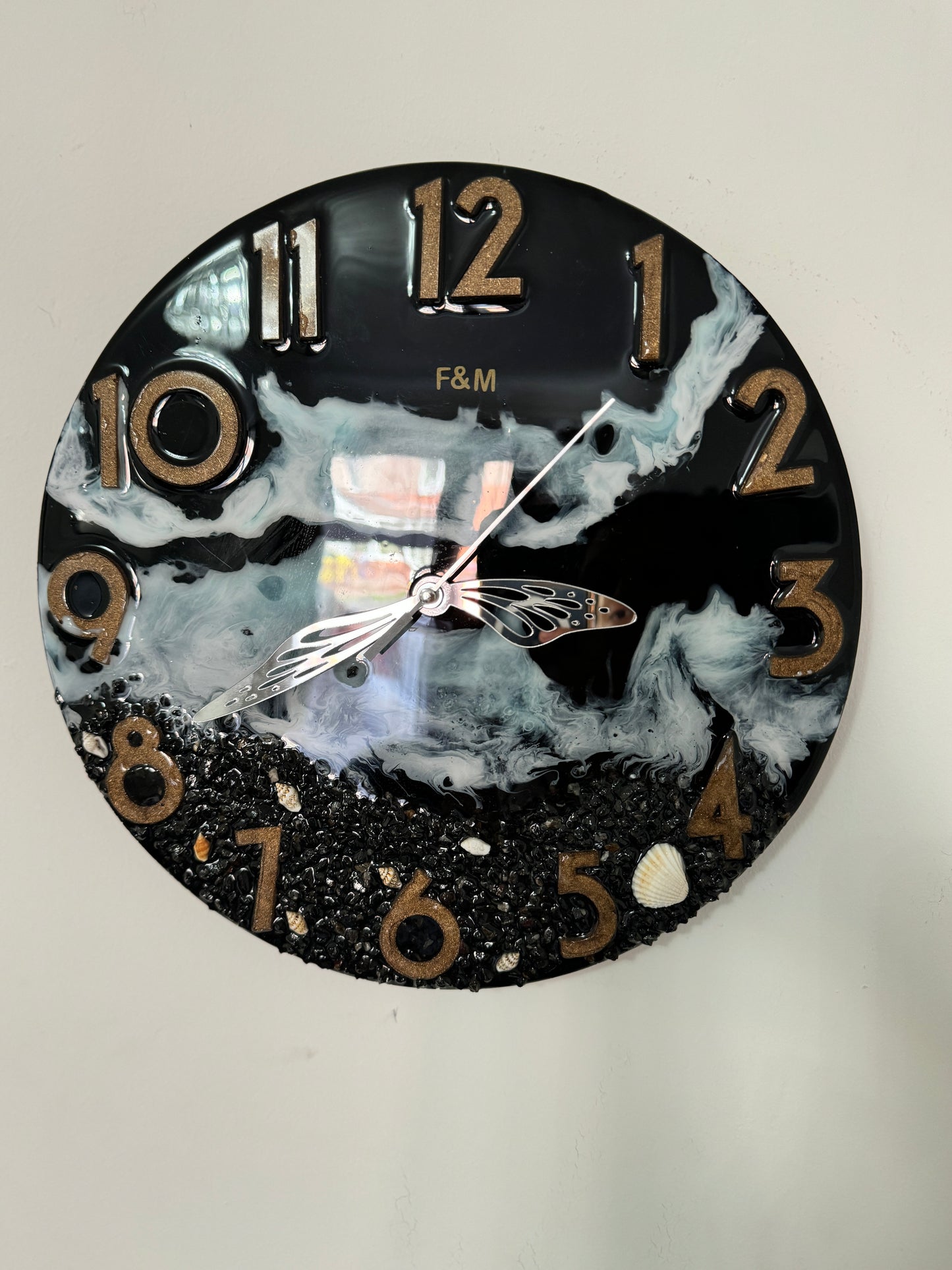 black sea resin clock