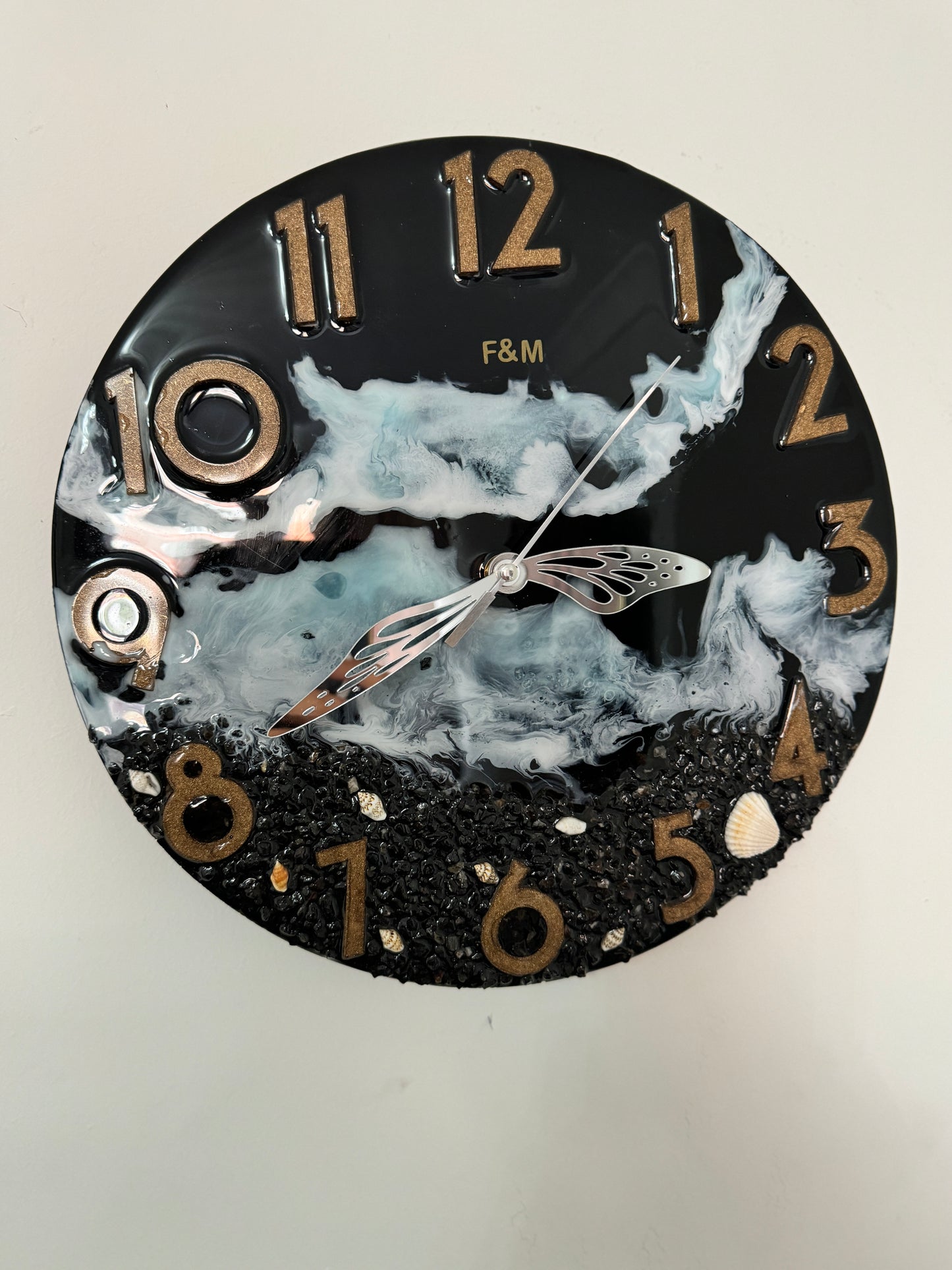 black sea resin clock